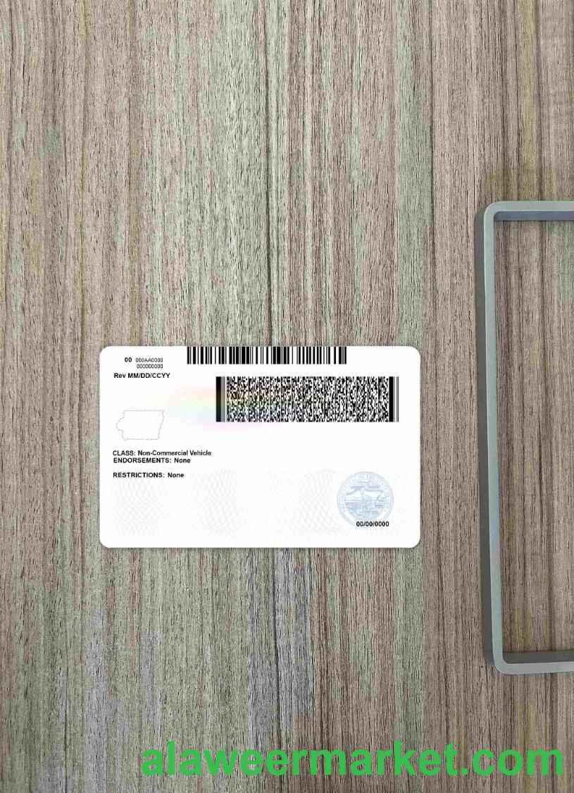 USA Iowa driving license under 21 photolook BACK